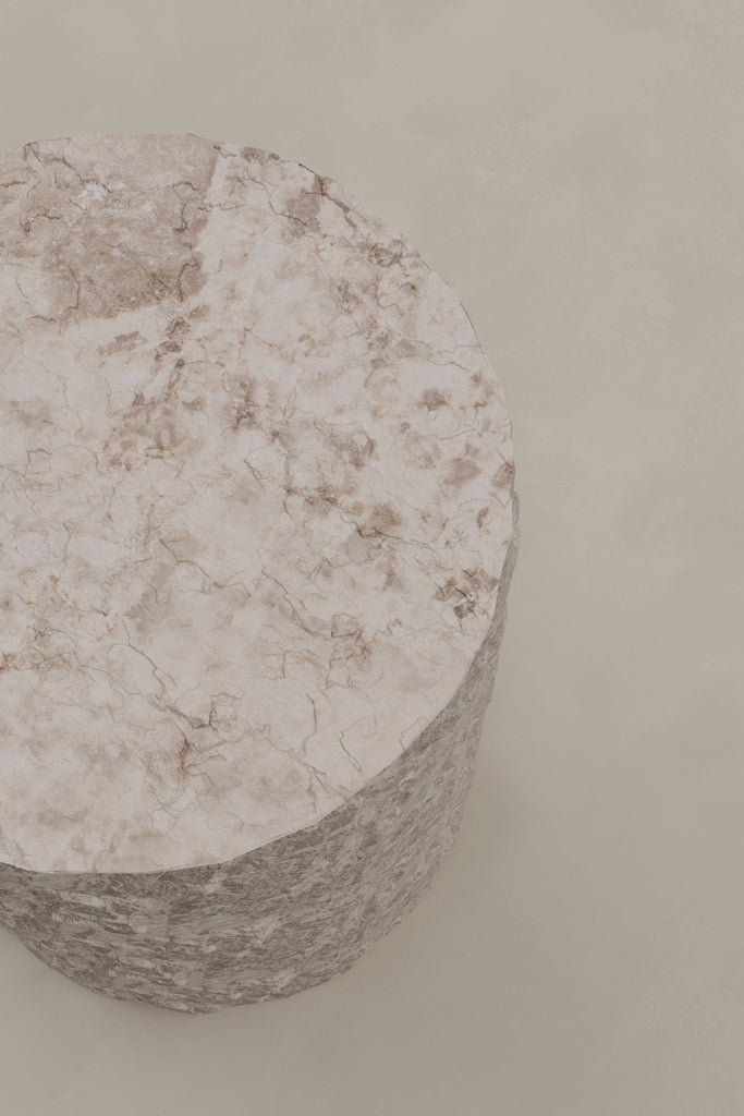 Rina Side Table - Crema Marble